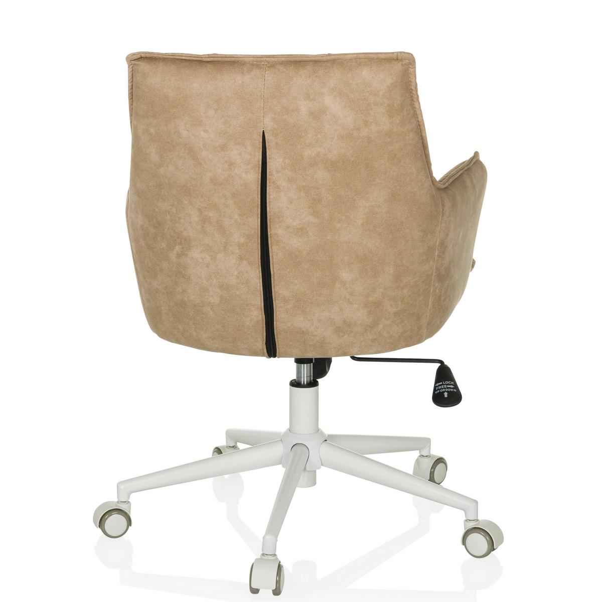 Drehstuhl Beige B: 54 cm - Beige/Weiß, MODERN, Kunststoff/Textil (54/85/70cm) - MID.YOU