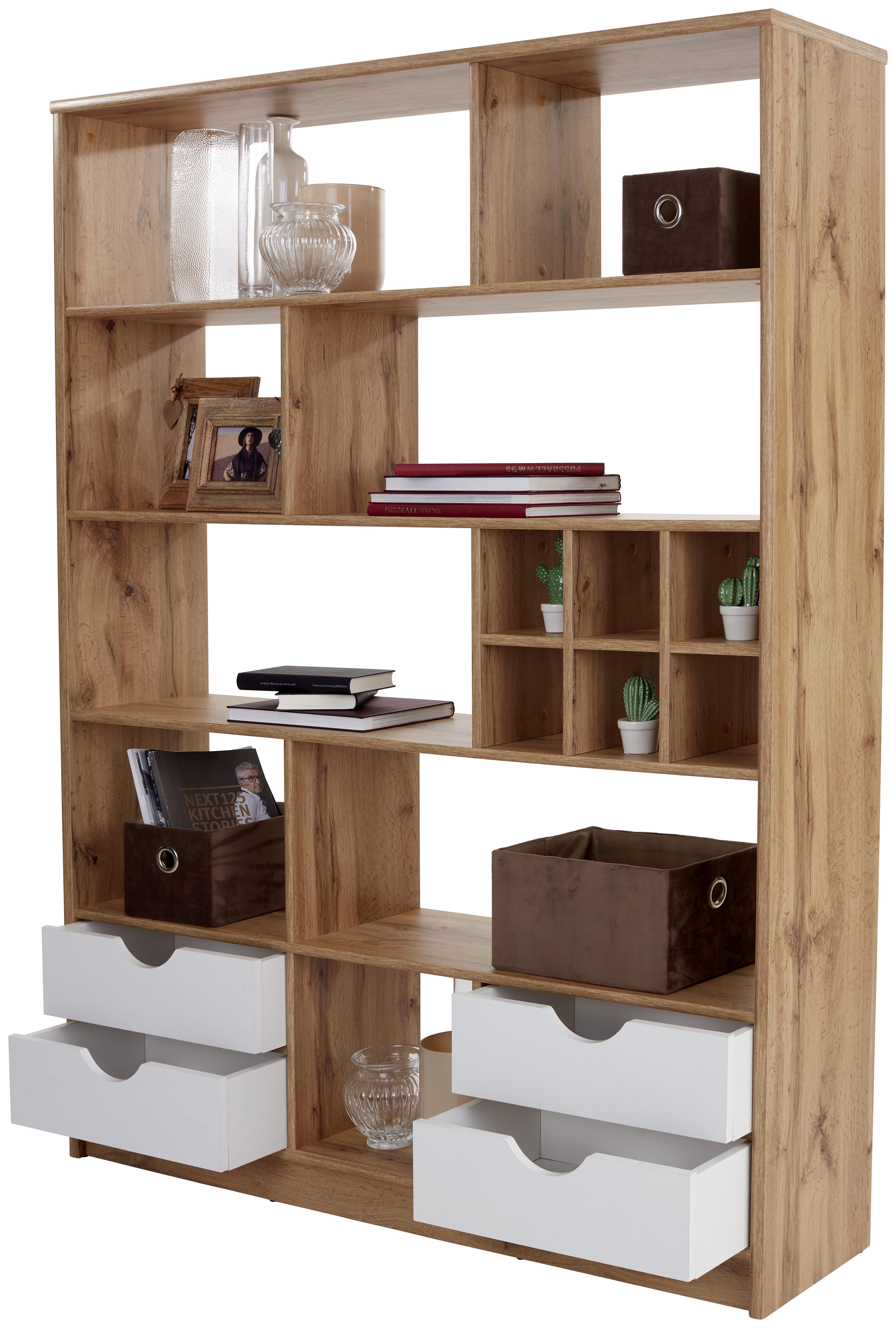 Regal mit Laden Meggy B 140 cm, Eiche Dekor