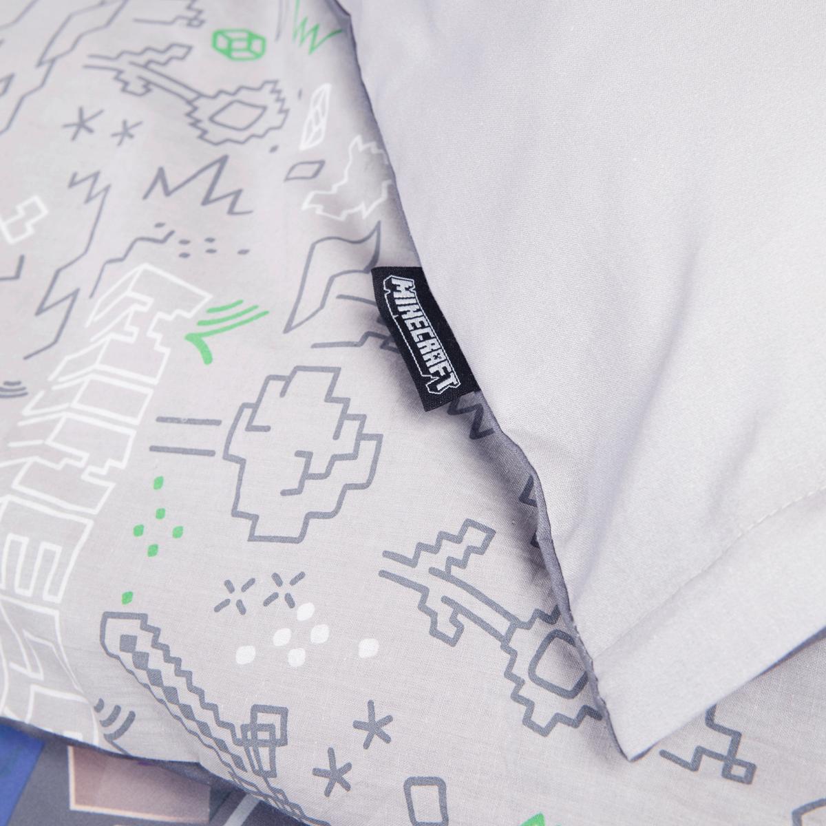 Wendebettwäsche Minecraft - Dunkelgrau/Hellgrau, Naturmaterialien/Textil (135/200cm)