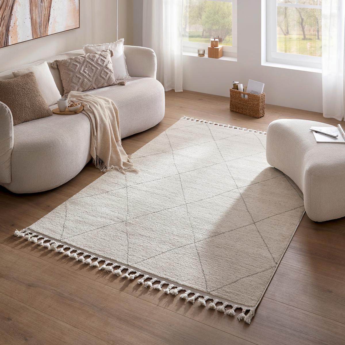 TKANÝ KOBEREC ADJER 1 - alabastrová/svetlosivá, Modern, textil (80/150cm) - Mömax