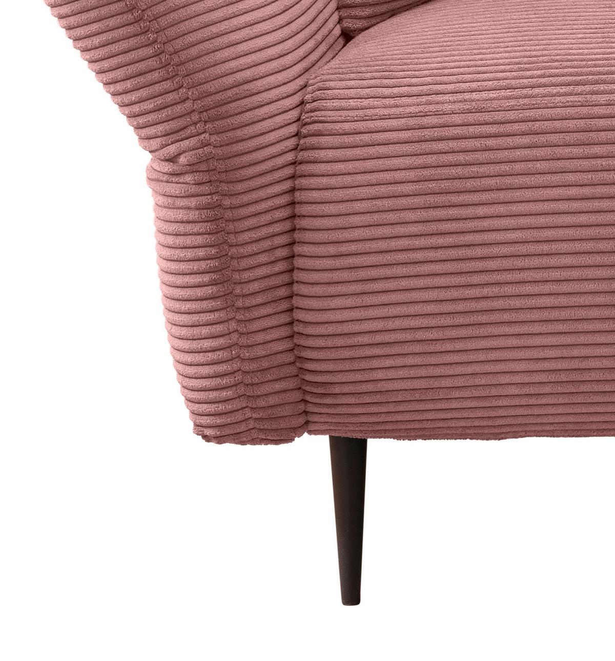 Ecksofa Vanilla Rosa S: 256x294 cm - Schwarz/Rosa, Design, Textil (256/294cm) - Livetastic