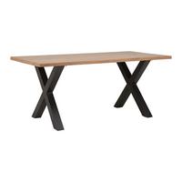 Jídelní stůl GIONA 180x90 cm - černá/barvy jasanu, Moderní, kov/kompozitní dřevo (180/76/90cm) - Bessagi Home