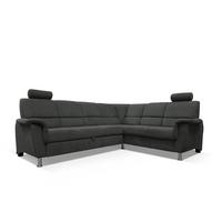 Sedačka MARSYLIA, pravá, antracit.velur, s relax.rohem - černá/barvy stříbra, Design, kov/dřevo (270/216cm) - MID.YOU