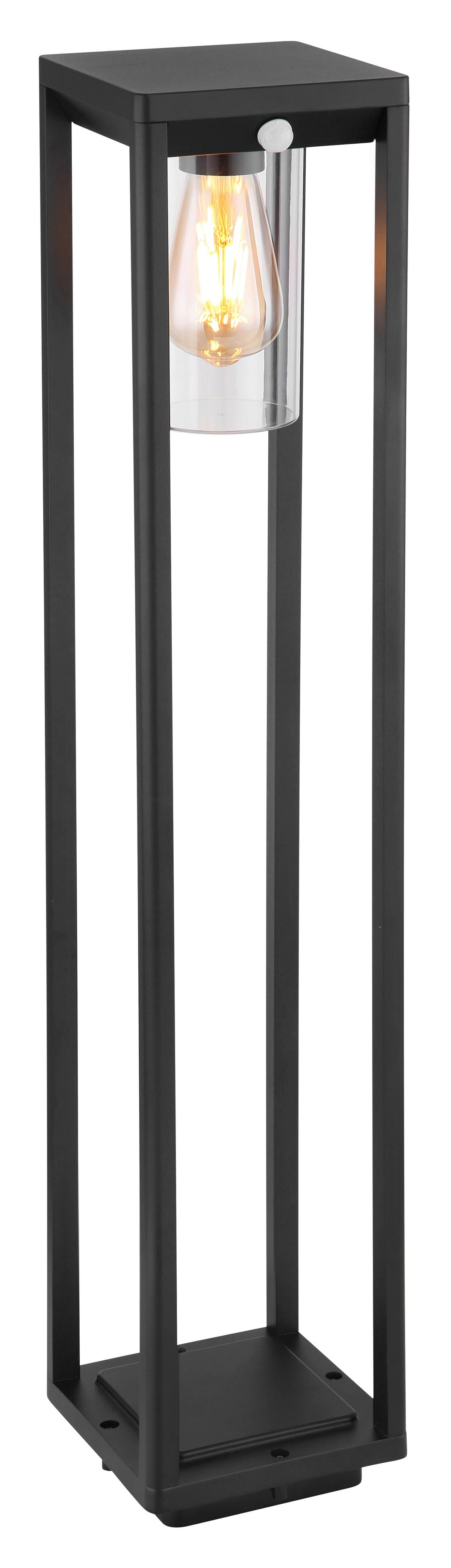 Außenleuchte + Bewegungsmelder Candela 15 Watt Aluminium - Klar/Schwarz, Basics, Kunststoff/Metall (15,5/15/80cm) - Globo