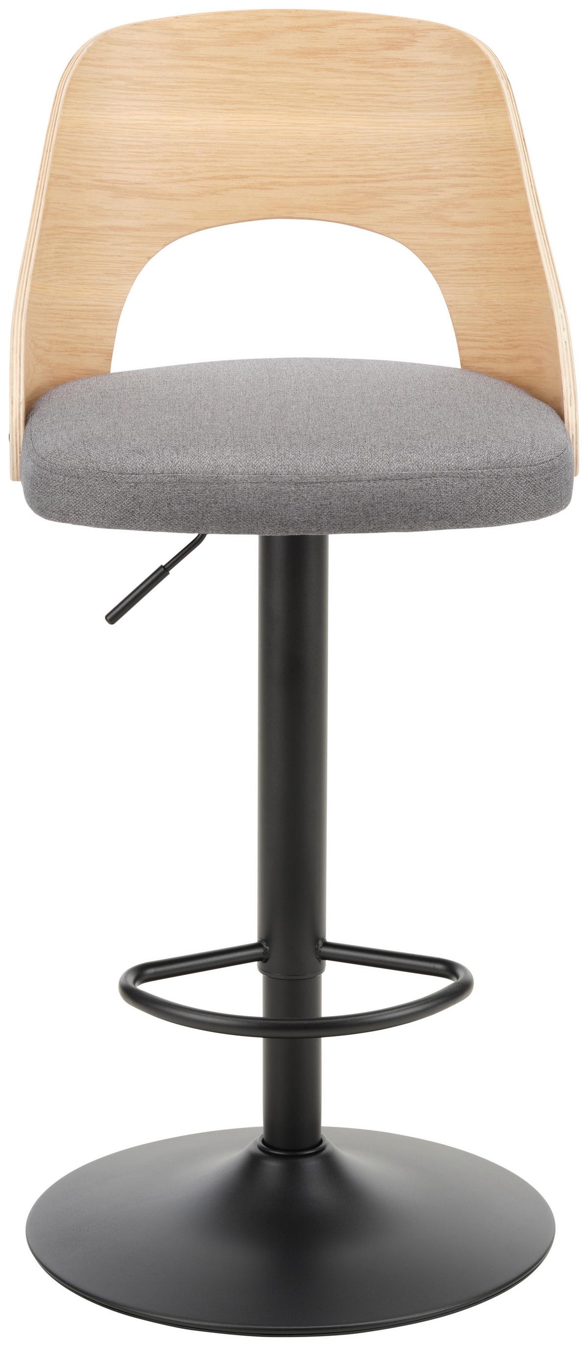 Barová židle LUCY - barvy dubu/černá, Design, kov/dřevo (47/113/51cm) - Mömax