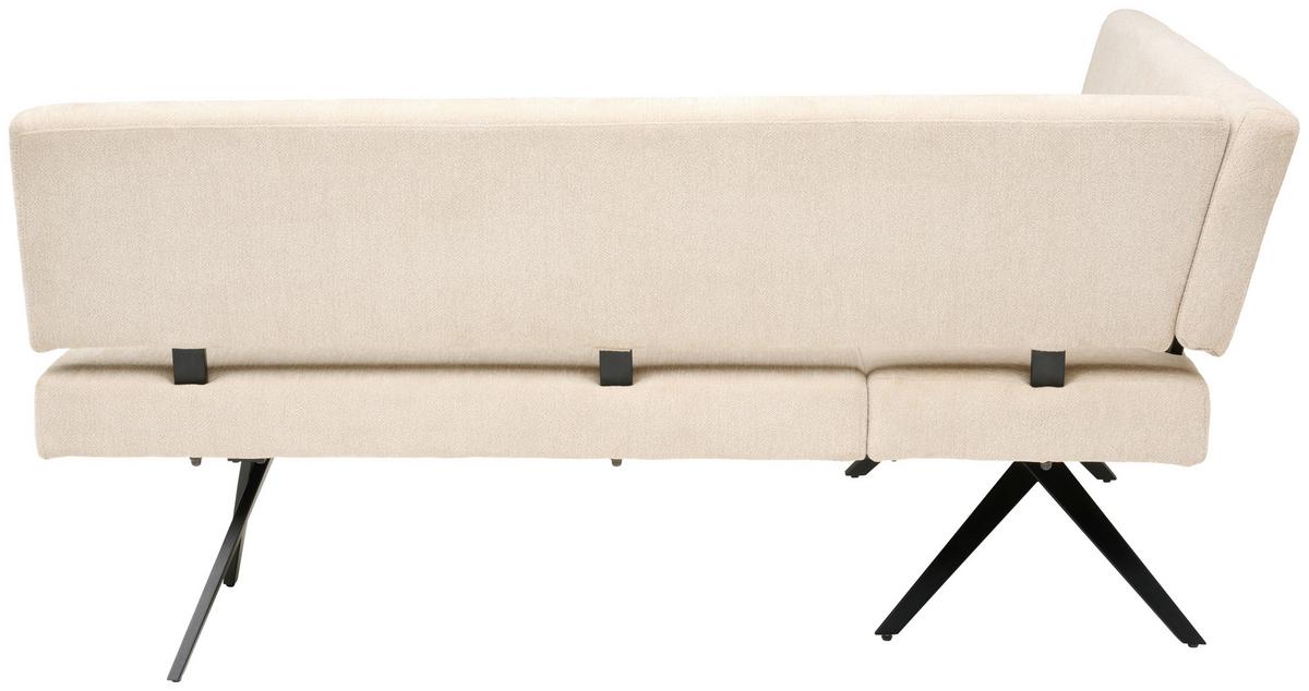 Eckbank Chios - Beige/Schwarz, KONVENTIONELL, Textil/Metall (150/190cm) - MID.YOU