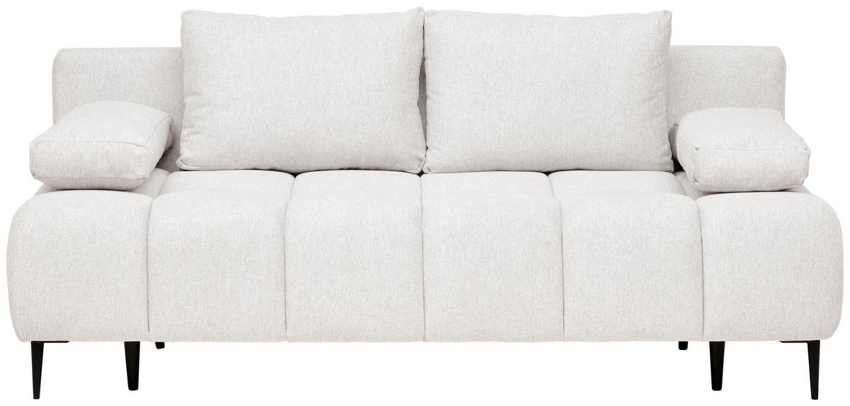 Schlafsofa Bobbio Beige B: 204cm - Beige/Schwarz, MODERN, Textil (204/90/95cm) - MID.YOU