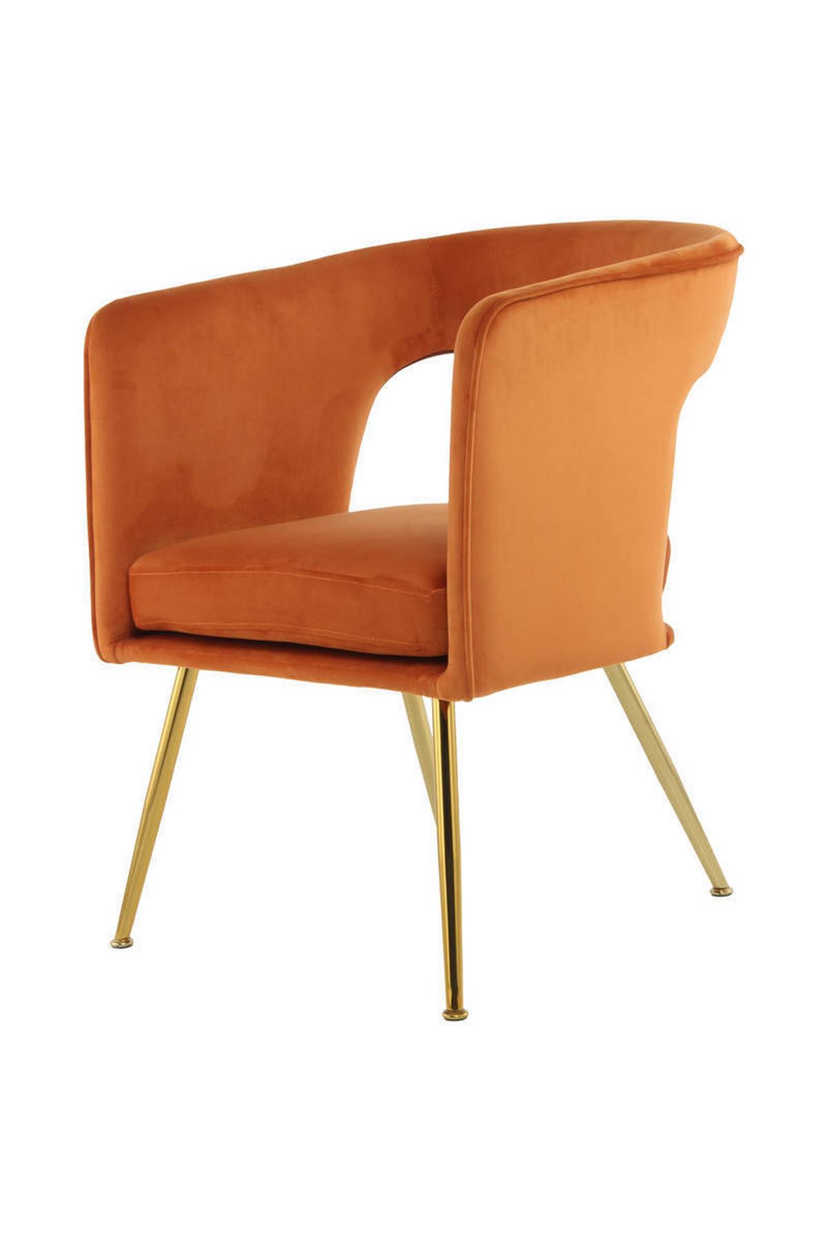 Armlehnstuhl Jolene Orange Gepolstert - Orange, Trend, Holzwerkstoff/Textil (63/60/77cm) - Kayoom