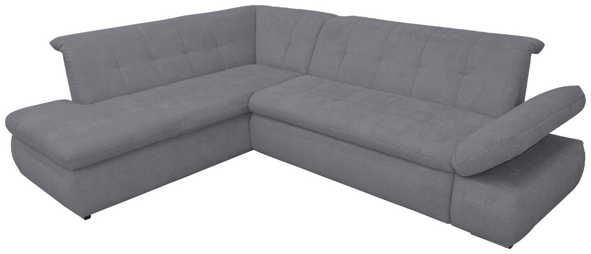 Ecksofa Mit Schlaffunktion Moric Dunkelgrau Mikrofaser - Chromfarben/Dunkelgrau, KONVENTIONELL, Textil (216/273cm) - MID.YOU