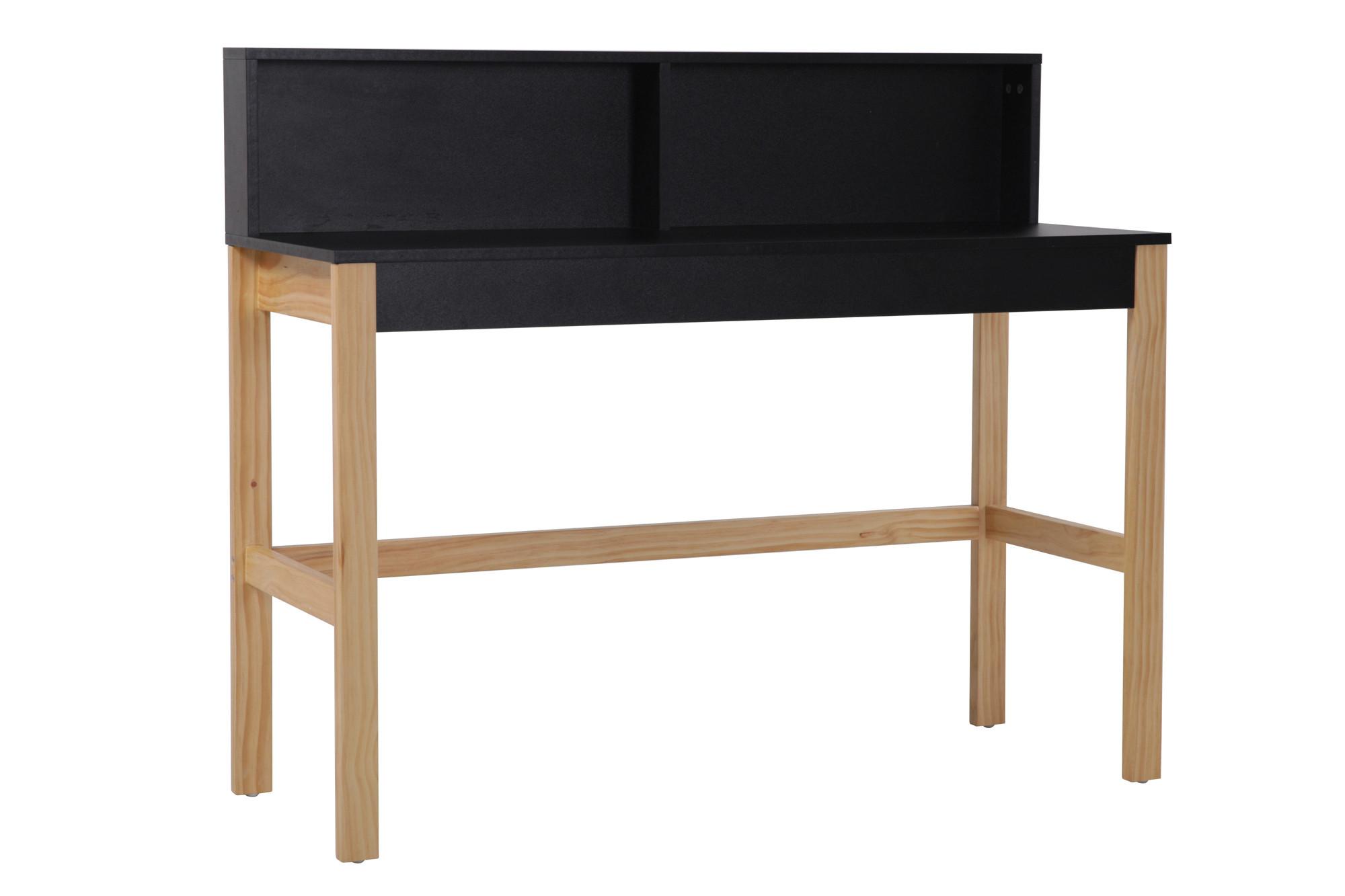 Schreibtisch Naturfarben, Schwarz L: 120cm - Schwarz/Naturfarben, Design, Holz/Holzwerkstoff (120/45/101cm) - Livetastic