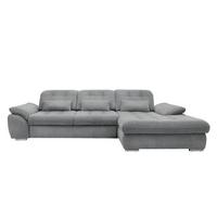 Ecksofa mit Bettkasten Rigatti Silberfarben 314x184cm - Chromfarben/Anthrazit, MODERN, Textil (314/184cm) - Livetastic