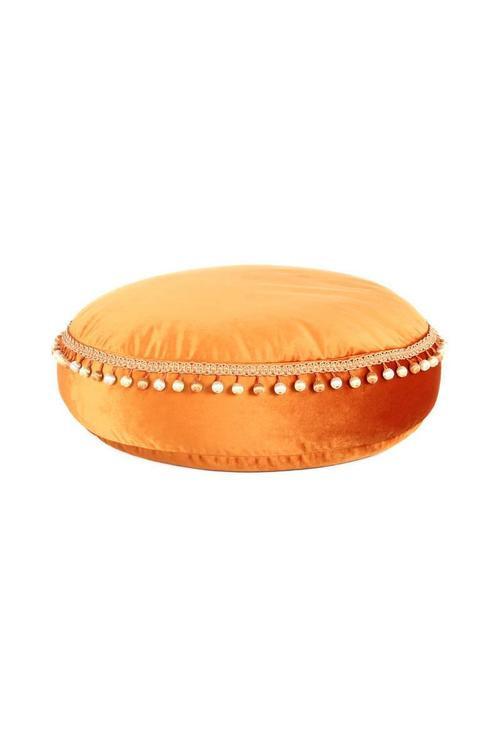 Pouf Taj Mahal DxH: 65x25 cm Samt Bronze mit Reißverschluss
