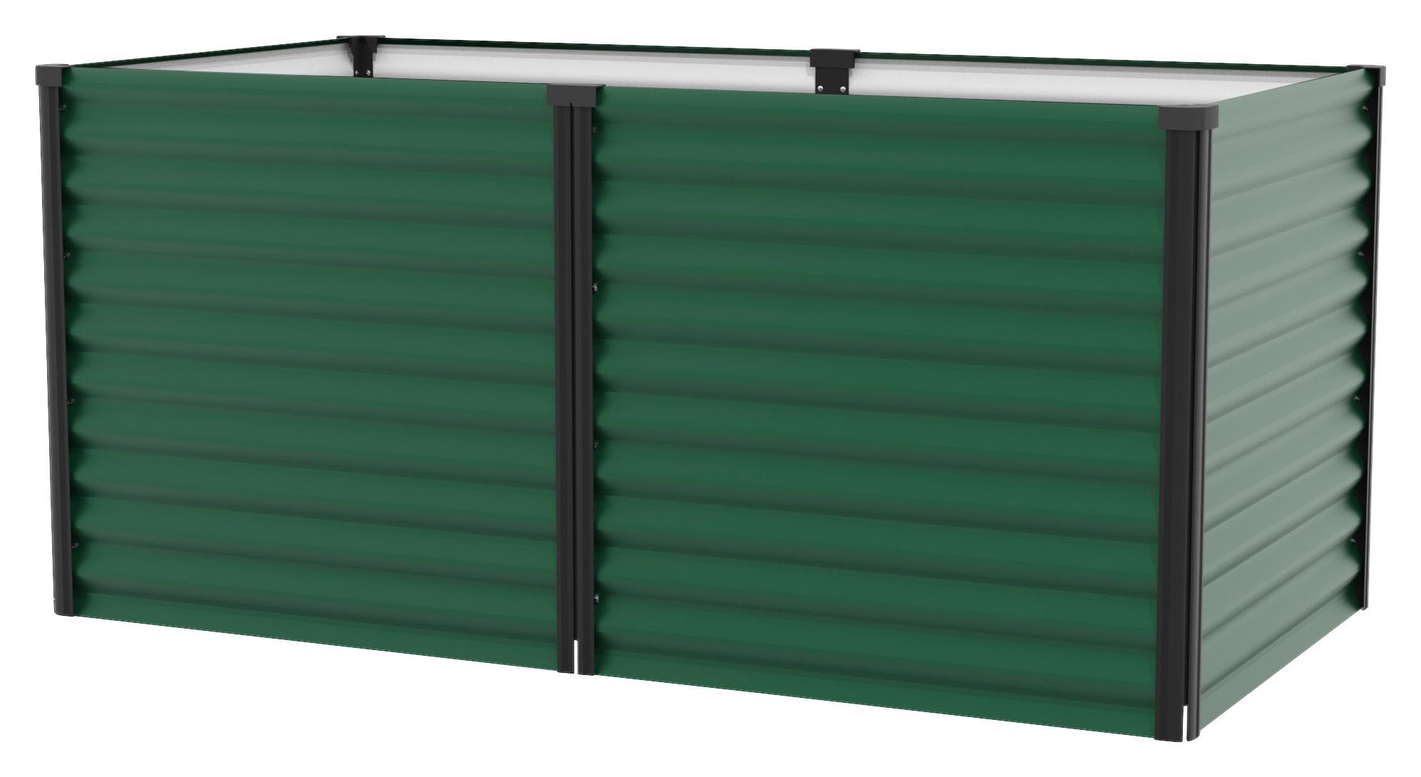 Hochbeet Stahl Linus 96,2x85,5x187,7 cm - Dunkelgrün/Schwarz, Basics, Metall (96,2/85,8/187,7cm)