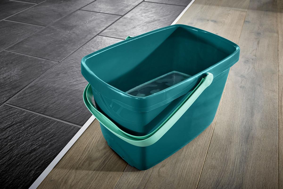 Bodenreinigungsset Combi m mit 12 L-Eimer - Türkis/Grau, Basics, Kunststoff/Metall - Leifheit