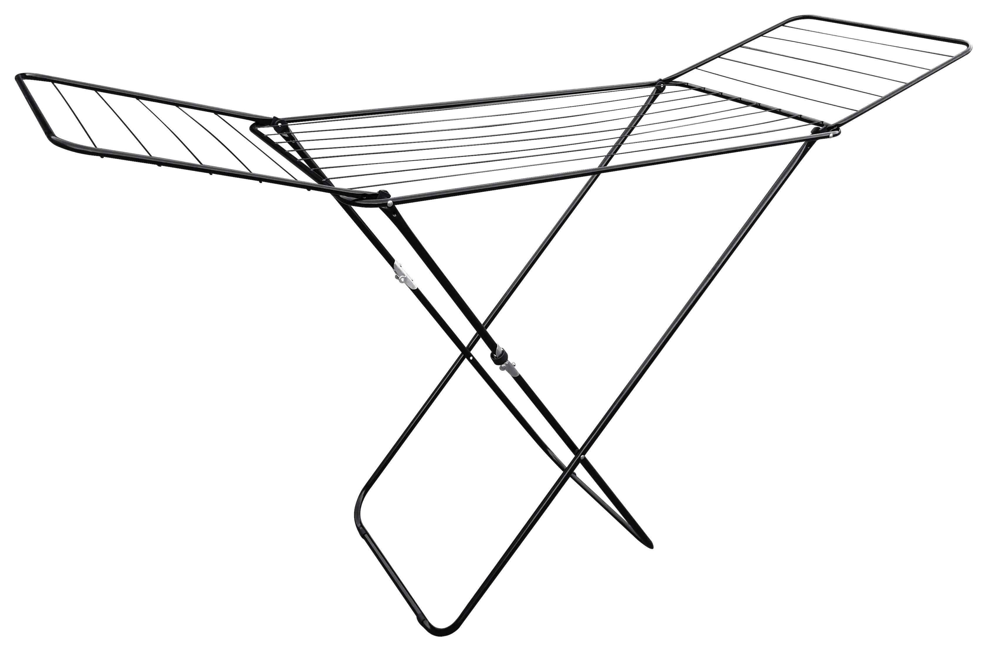 Ruhaszárító Állvány Mike Kb. 180cm - fekete, Basics, műanyag/fém (180cm) - Best Price