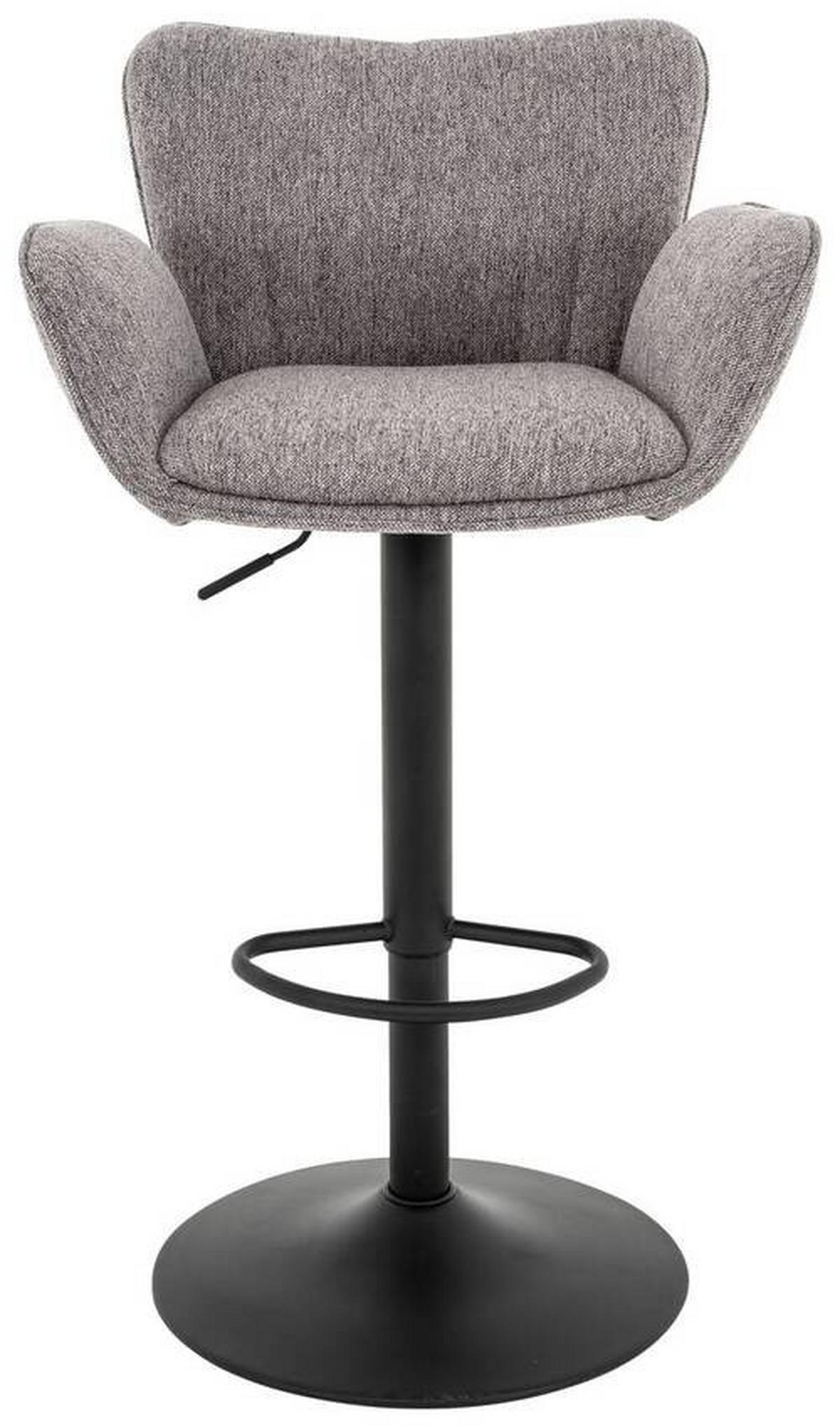 Barhocker Oslo - Schwarz/Grau, MODERN, Textil/Metall (59/111/53cm)