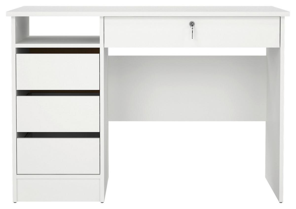 SCHREIBTISCH Function Plus,Weiß,L: 109,3 cm - Weiß, MODERN, Holzwerkstoff (109,3/48,5/75,6cm) - P & B