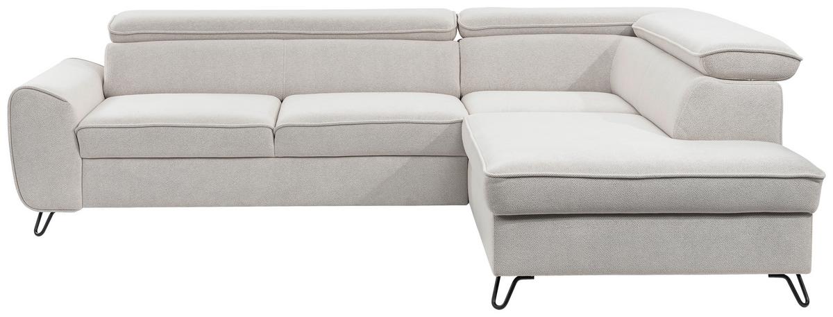 Rohová sedačka IDYLLA, pravá biela,úl.priestor,lôžko - čierna/biela, Design, kov/textil (250/200cm)