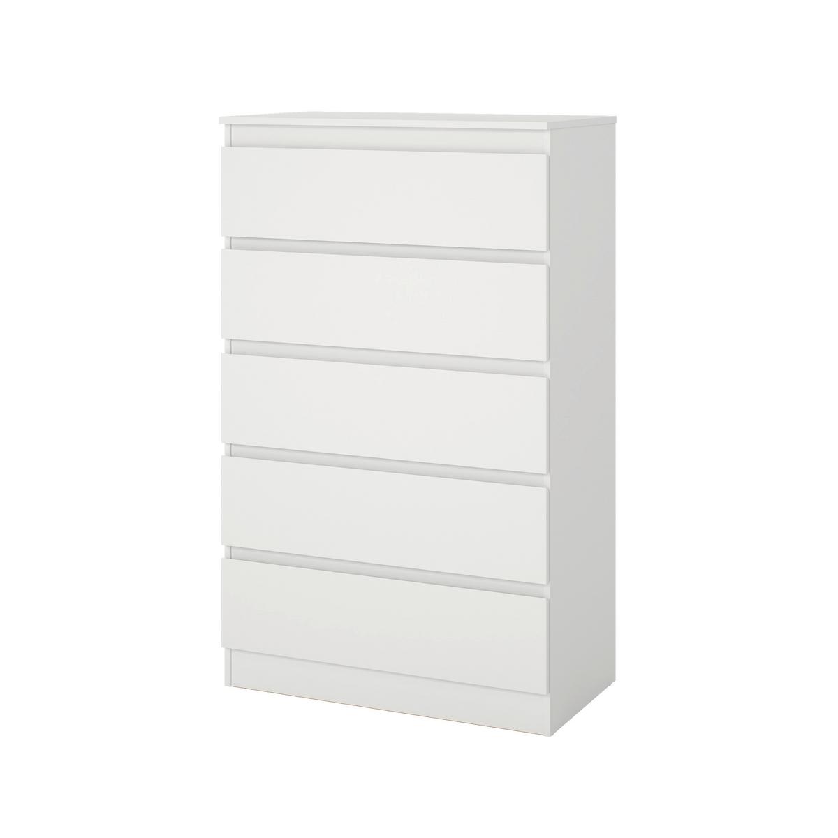 Komoda MARA 5 biela - bílá, Konvenční, dřevo (77/125/42cm) - Mömax