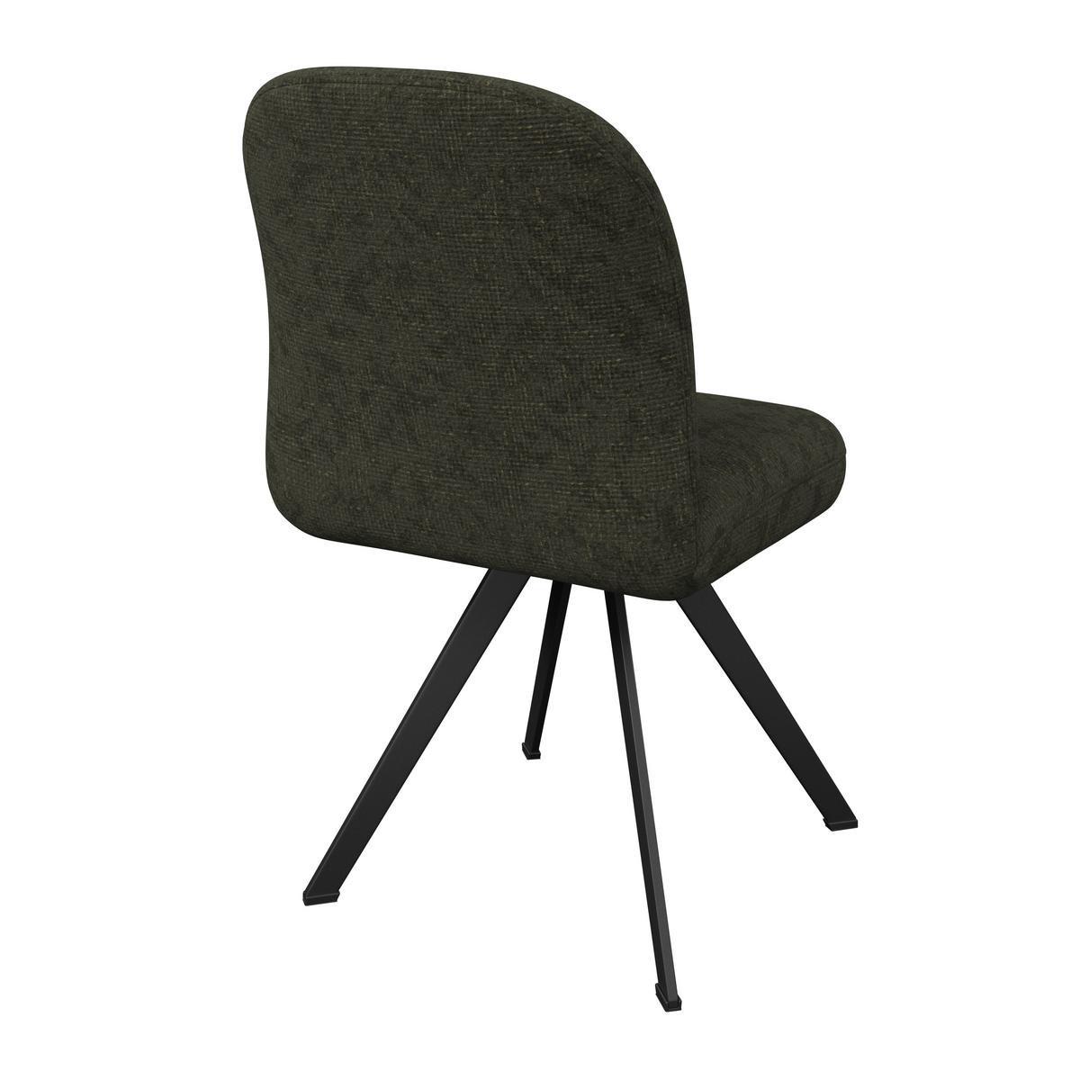 Stuhl grün mit Metallbeinen Ulmo 47/91/61 cm - Schwarz/Grün, MODERN, Textil/Metall (47/91/61cm)
