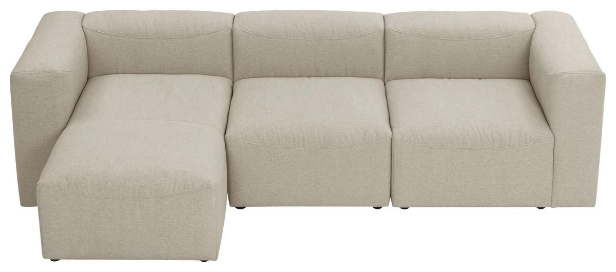 Ecksofa Lena Creme Flachgewebe - Creme, Design, Textil (275/73/160cm) - Max Winzer