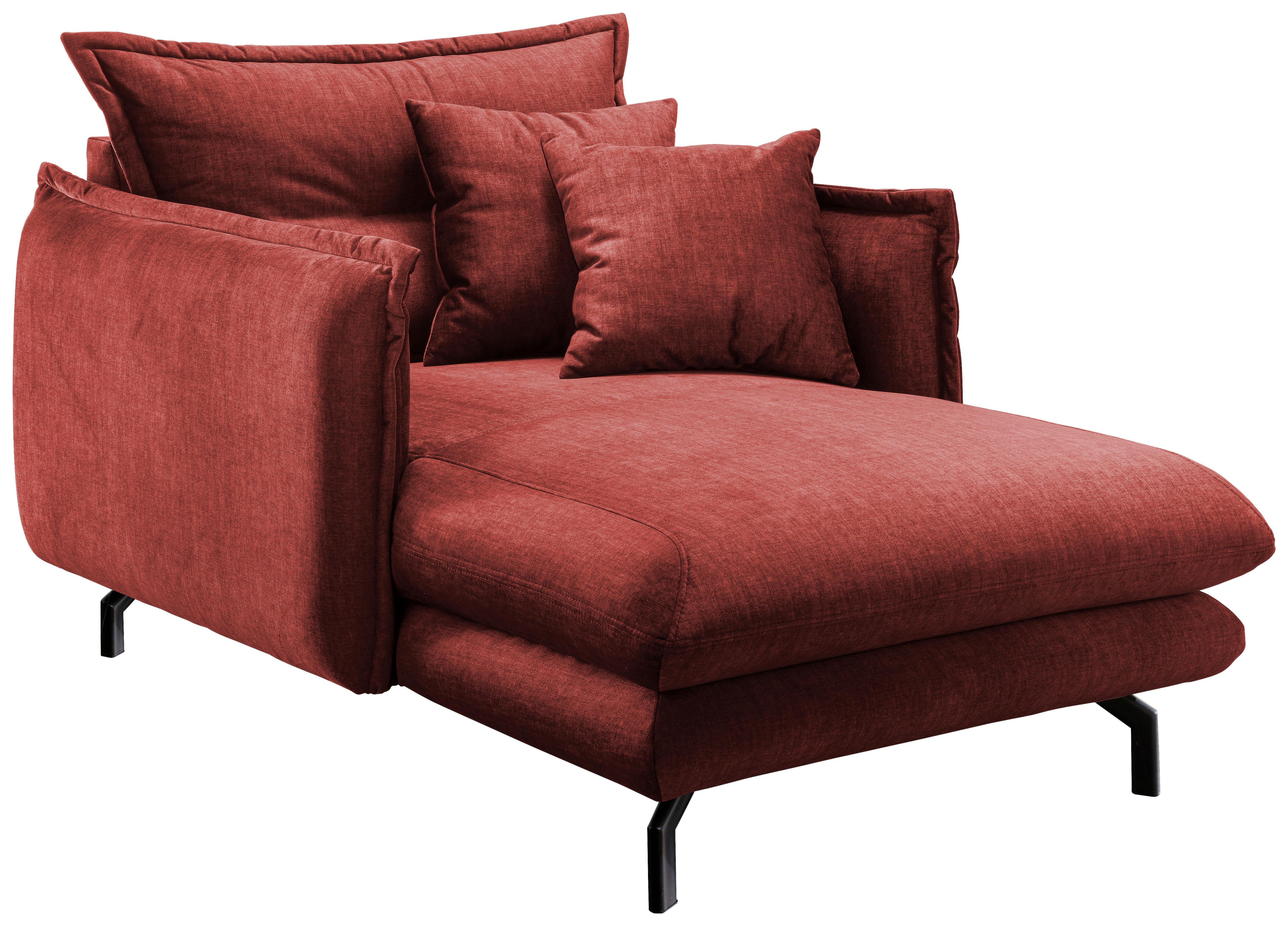 XXL-Sessel Lava Koralle B: 111 cm - Koralle/Schwarz, MODERN, Textil (111/101/167cm) - Livetastic