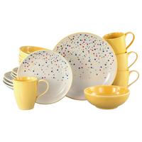 Kombiservice Joy Gelb-bunt Creme, Gelb 16-Tlg - Gelb/Creme, Basics, Keramik (36/35,5/33null) - Creatable