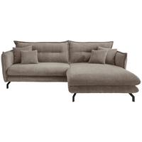 Ecksofa Lava Graubraun S: 255/180 Cm - Graubraun/Schwarz, MODERN, Textil (255/180cm) - Livetastic