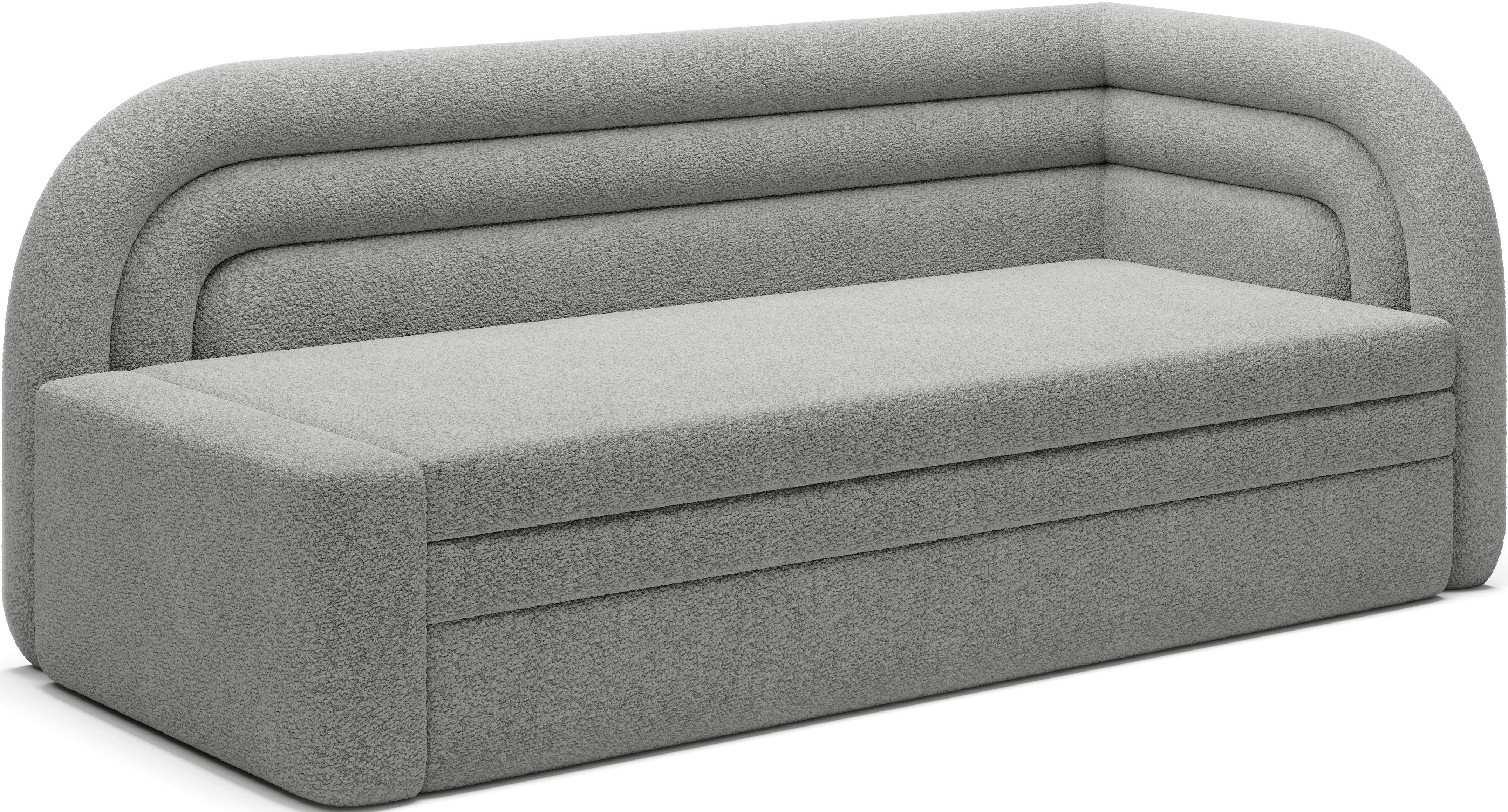 Récamiere Fabillo Grau B: 223cm - Schwarz/Grau, Design, Textil (223/80/86cm) - MID.YOU