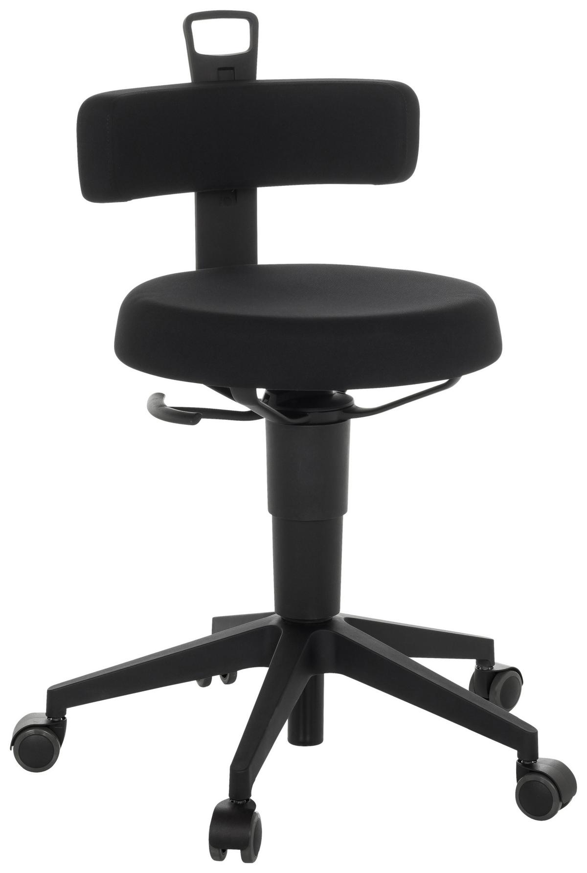 Bürohocker Top Work Flex - Schwarz, Basics, Kunststoff/Textil (40/74-86/46cm) - MID.YOU