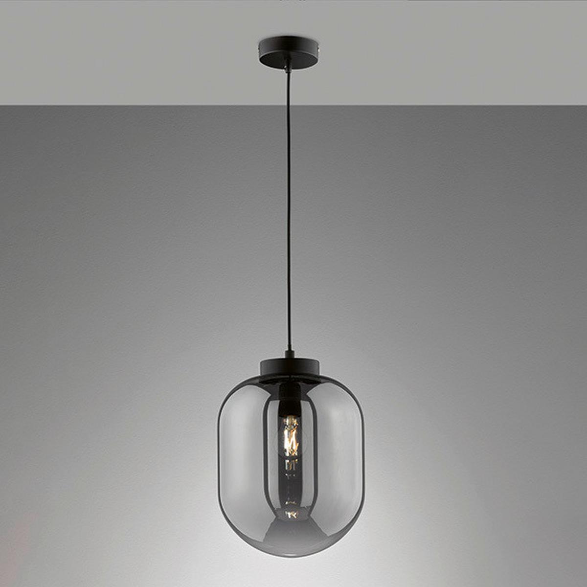 Hängeleuchte Regi 60710 - Schwarz, Design, Glas/Metall (24/140cm) - Fischer & Honsel