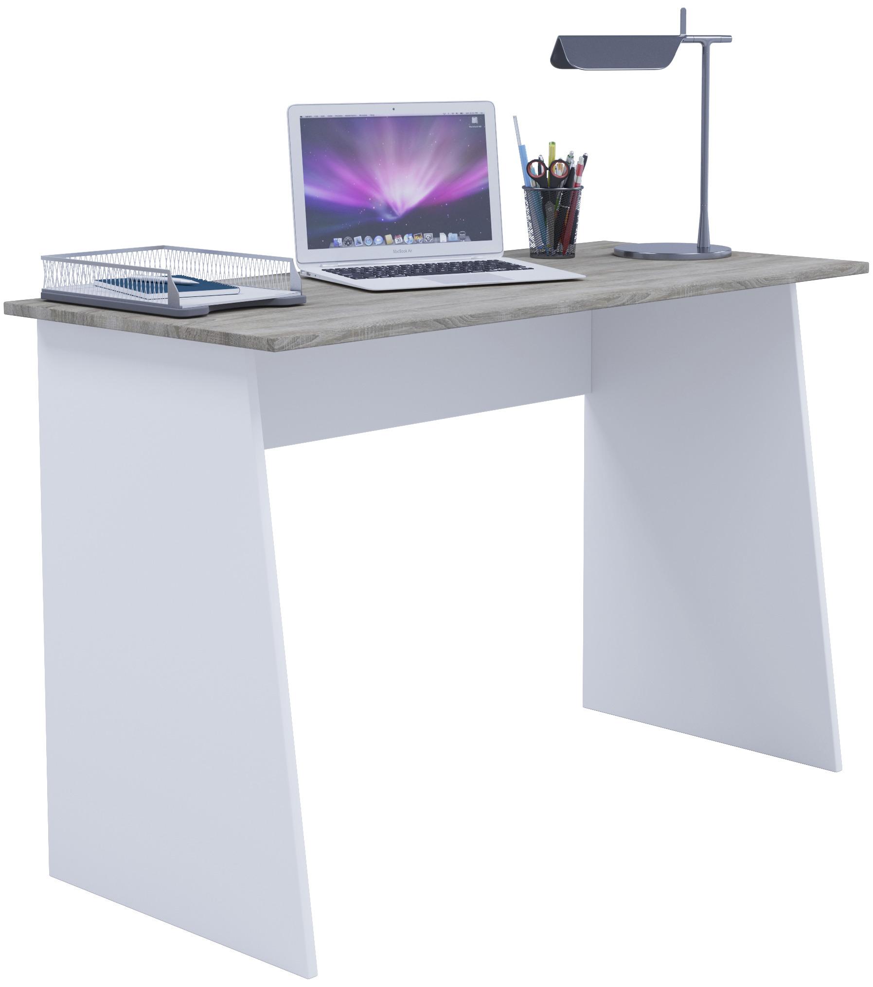 Písací Stôl Masola Maxi 110cm Bílá/dub - bílá/Sonoma dub, Basics, kompozitní dřevo (50/110/74cm) - Livetastic