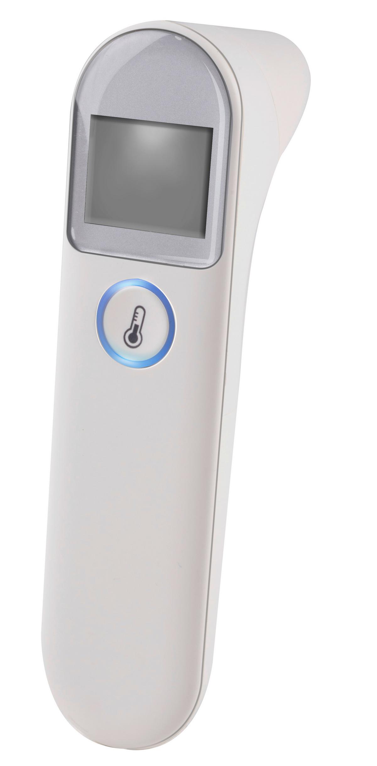 FIEBERTHERMOMETER 32-43 C Messwert - Weiß/Grau, Basics, Kunststoff/Metall (3,7/13,8/5,4cm) - Grund