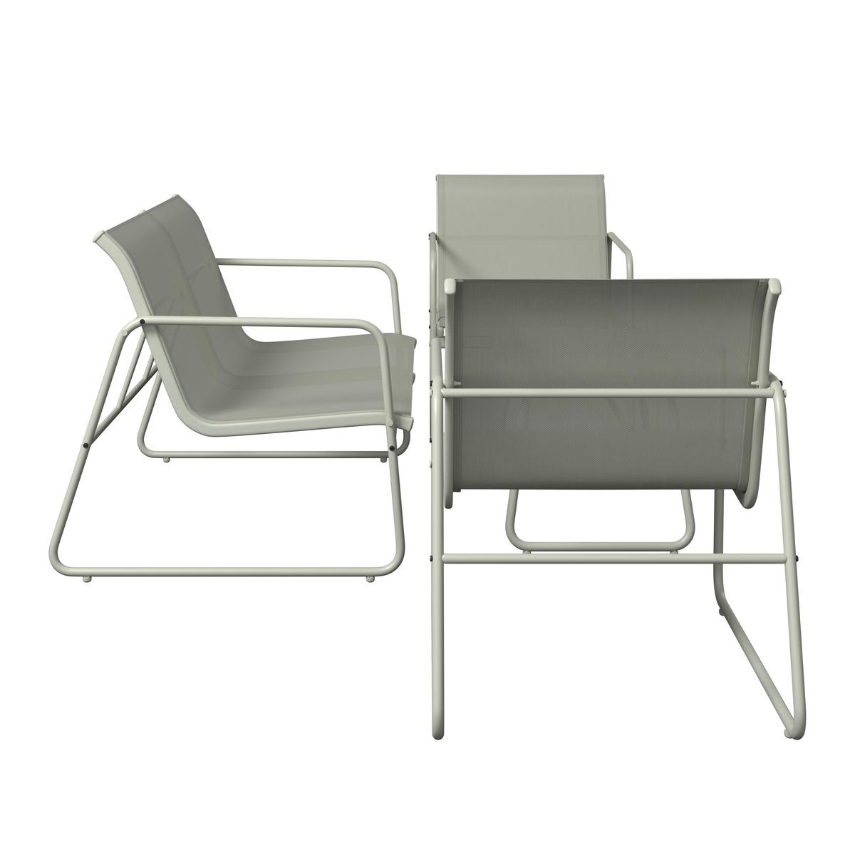 SÚPRAVA ZÁHRADNÉHO NÁBYTKU ALIN 2 - šalviovozelená, Basics, kov/textil - Mömax