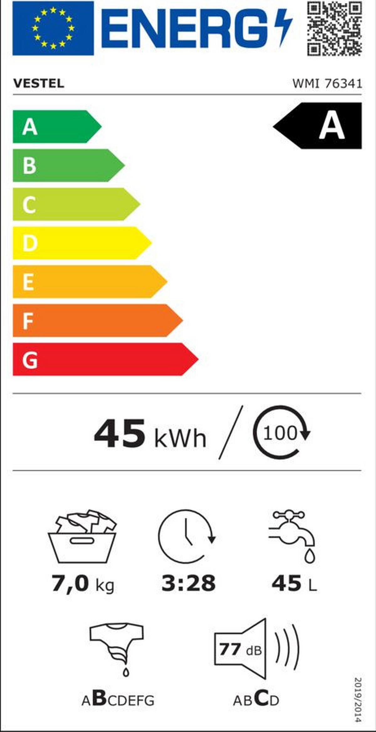 Waschmaschine Wmi 76341 - Weiß, Basics (60/85/53cm) - Vestel
