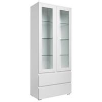Vitrine Image B: 80 cm Weiß - Silberfarben/Weiß, KONVENTIONELL, Glas/Holzwerkstoff (80/191/40cm) - MID.YOU