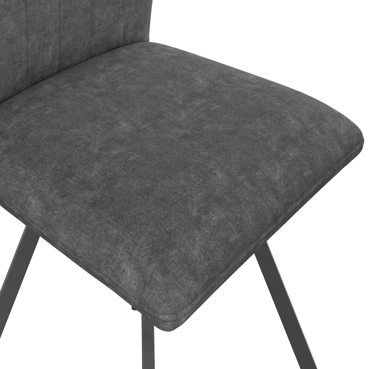 Vierfußstuhl Johanna Bezug Webstoff grau - Schwarz/Grau, MODERN, Textil/Metall (46/90/60cm)