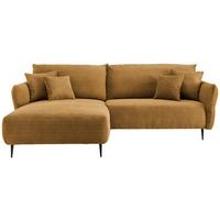 Ecksofa Vanilla Goldfarben S: 178/264-302 cm - Goldfarben/Schwarz, Design, Textil (178/264-302cm) - Livetastic