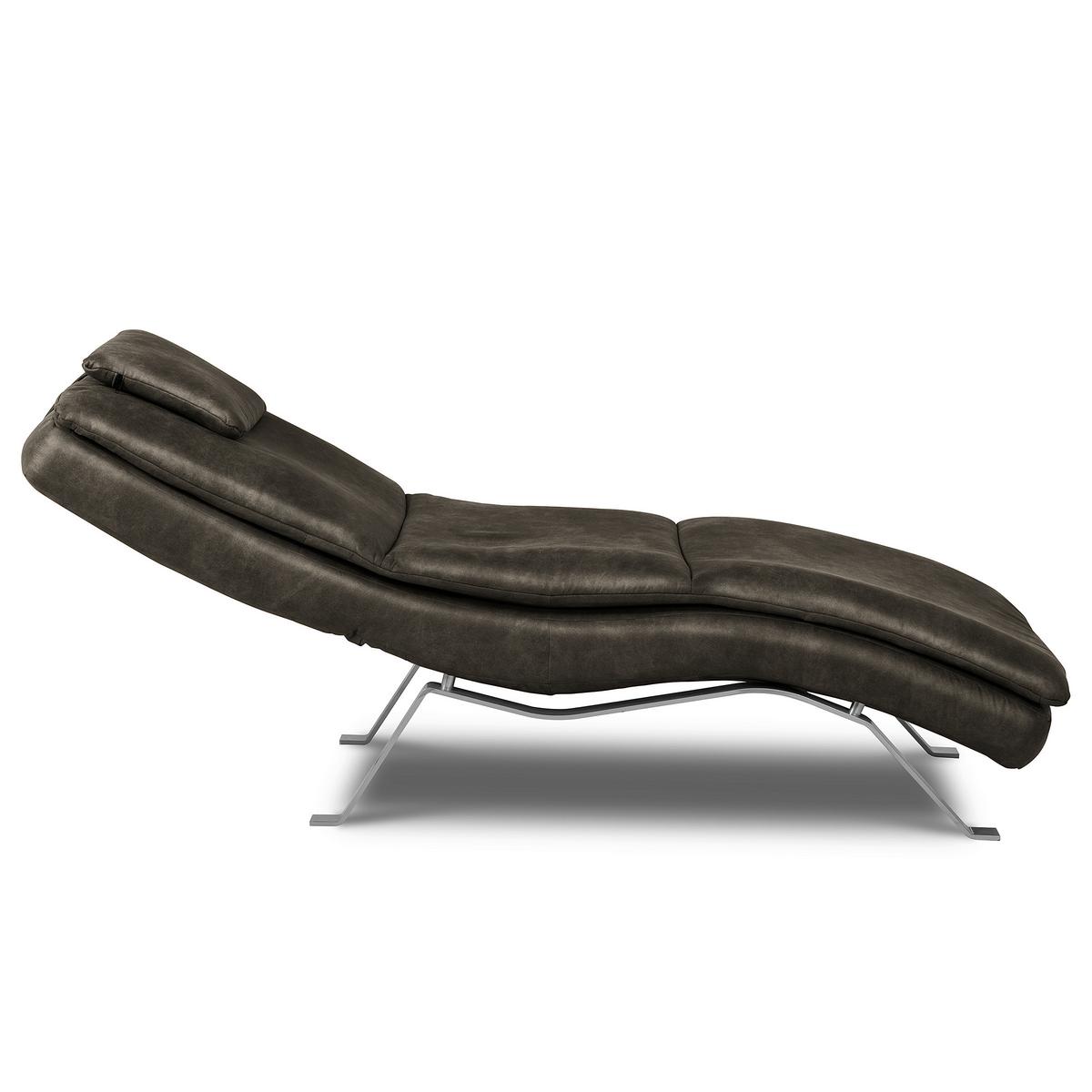 Relaxliege Silver Anthrazit, B: 65cm - Anthrazit/Silberfarben, Design, Textil (65/95/171cm) - Celina Home