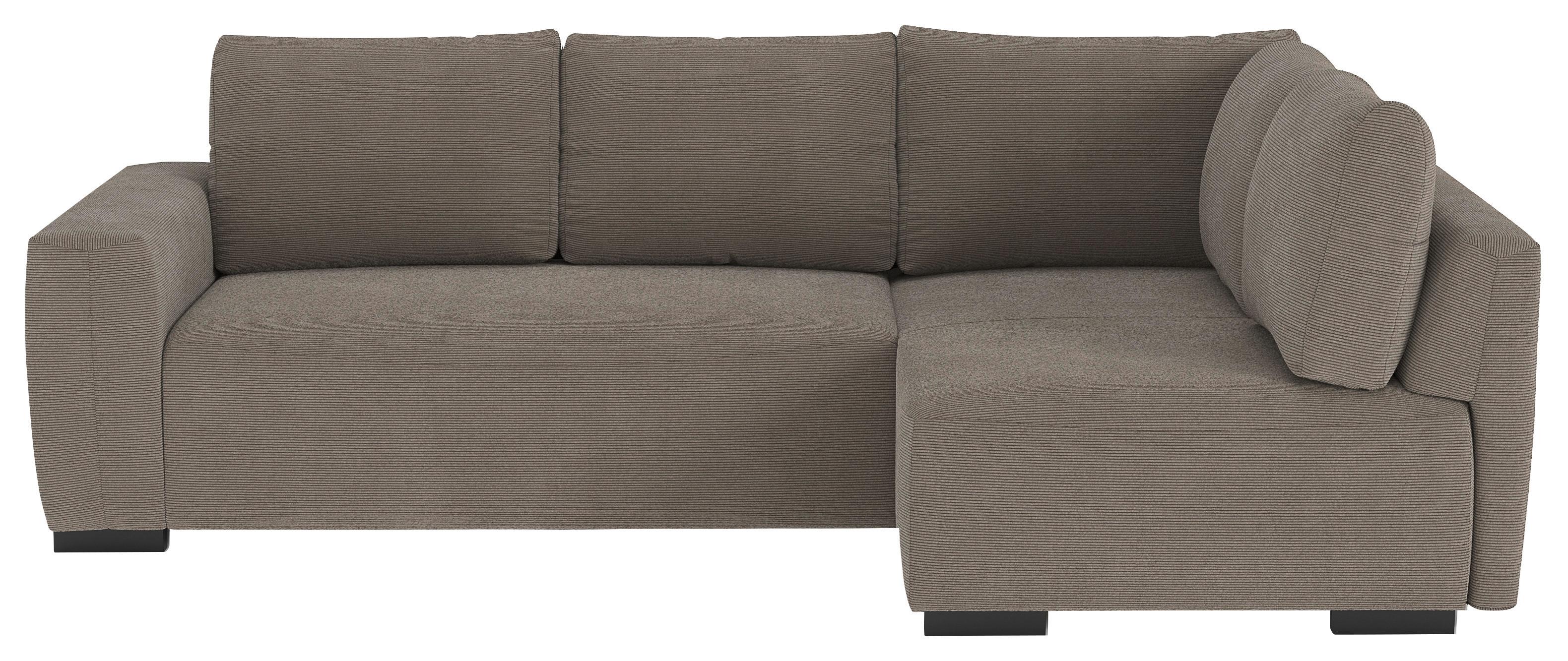 Ecksofa mit Bettfunktion Giro Cord taupe, B: 252cm