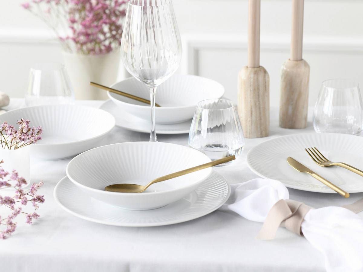 Speisetellerset Valencia 18--Teilig. Weiß - Weiß, Design, Keramik - Creatable