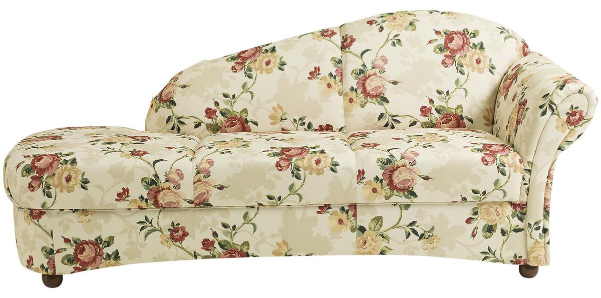 Recamiere Corona Gelb/Rot/Beige, Blumen Design - Gelb/Beige, Design, Textil (191/83/81cm) - Max Winzer