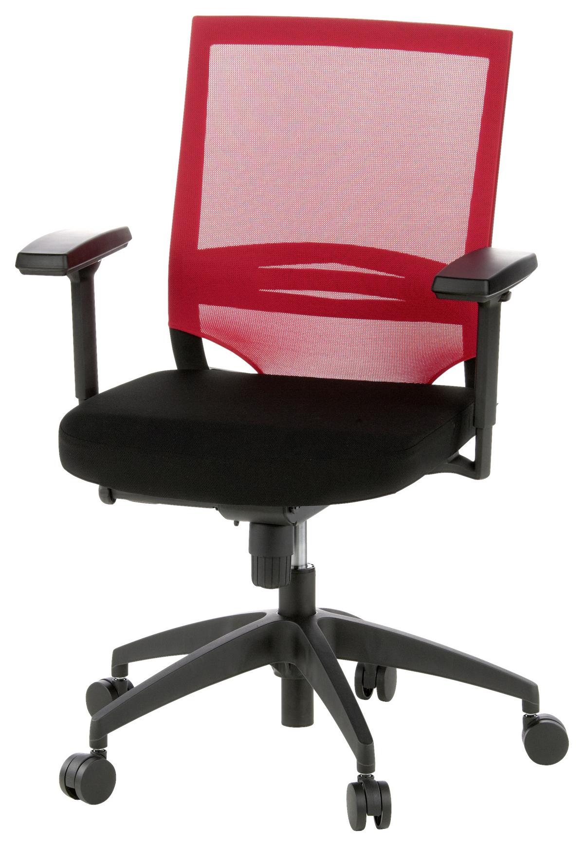 Drehstuhl Porto Base Rot/Schwarz - Rot/Schwarz, MODERN, Kunststoff/Textil (59/108/44cm) - MID.YOU