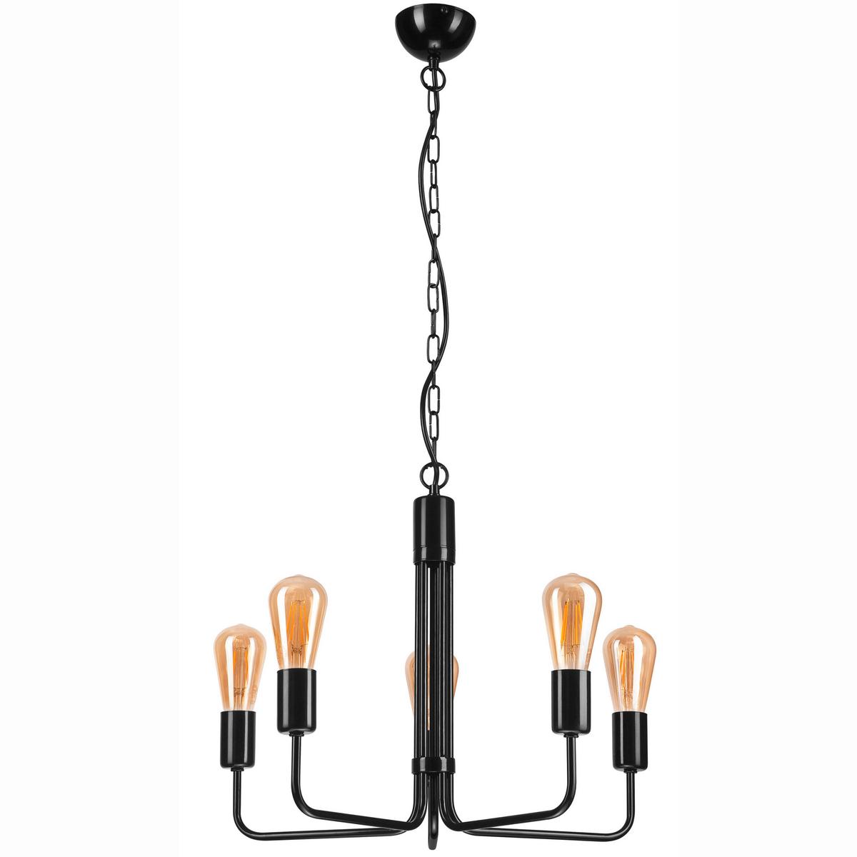 Hängeleuchte 44552 Tiffany - Schwarz Hochglanz, KONVENTIONELL, Metall (98/54/98cm)