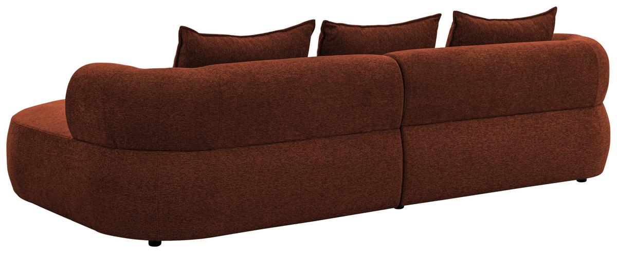 Ecksofa Ferro Rostfarben S: 256x156 Cm - Rostfarben/Schwarz, Design, Textil (256/156cm) - Livetastic