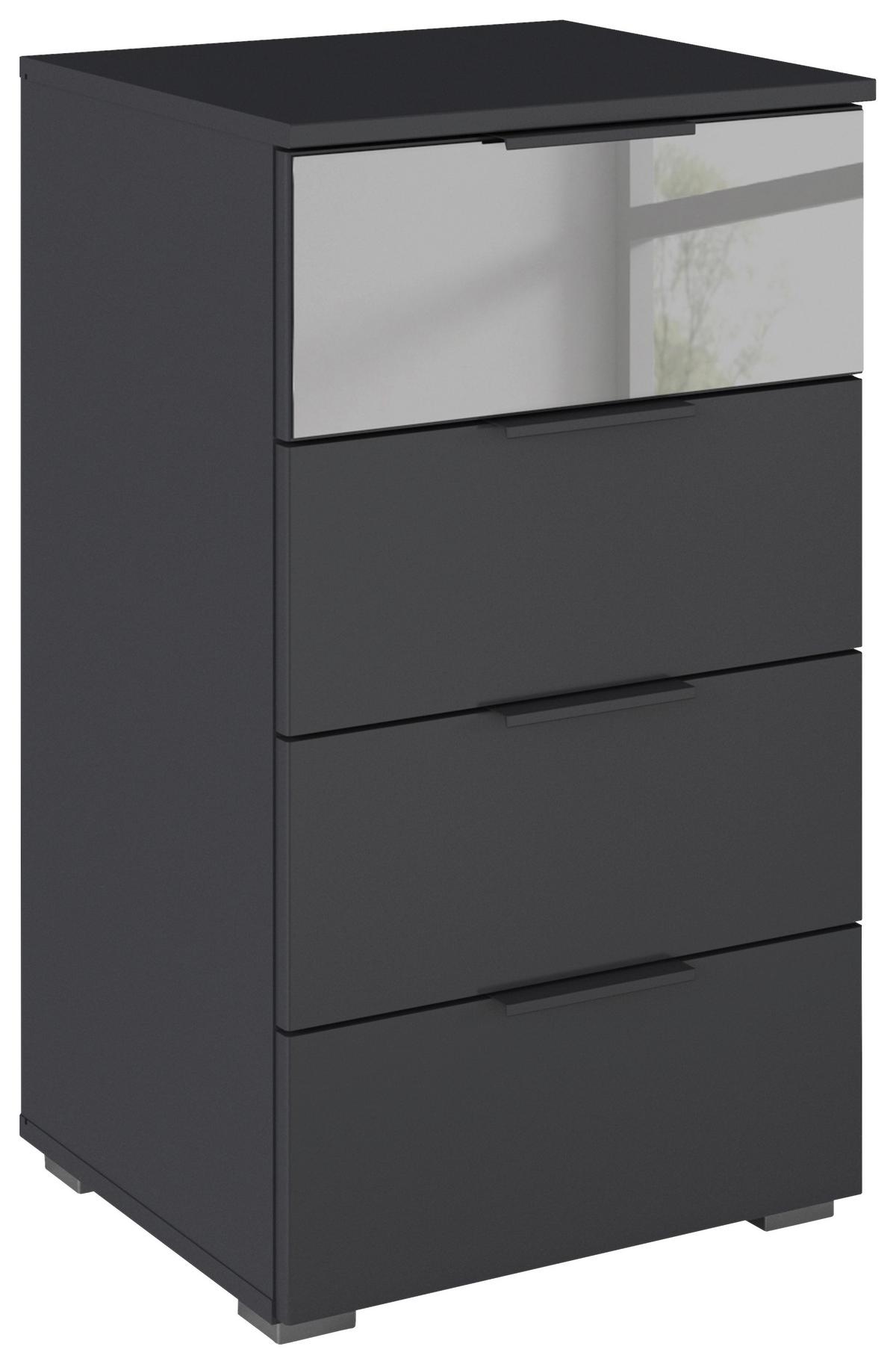 Kommode Skyla Grau B: 47 cm - Alufarben/Grau, MODERN, Glas/Holzwerkstoff (47/81/42cm) - Rauch Möbel