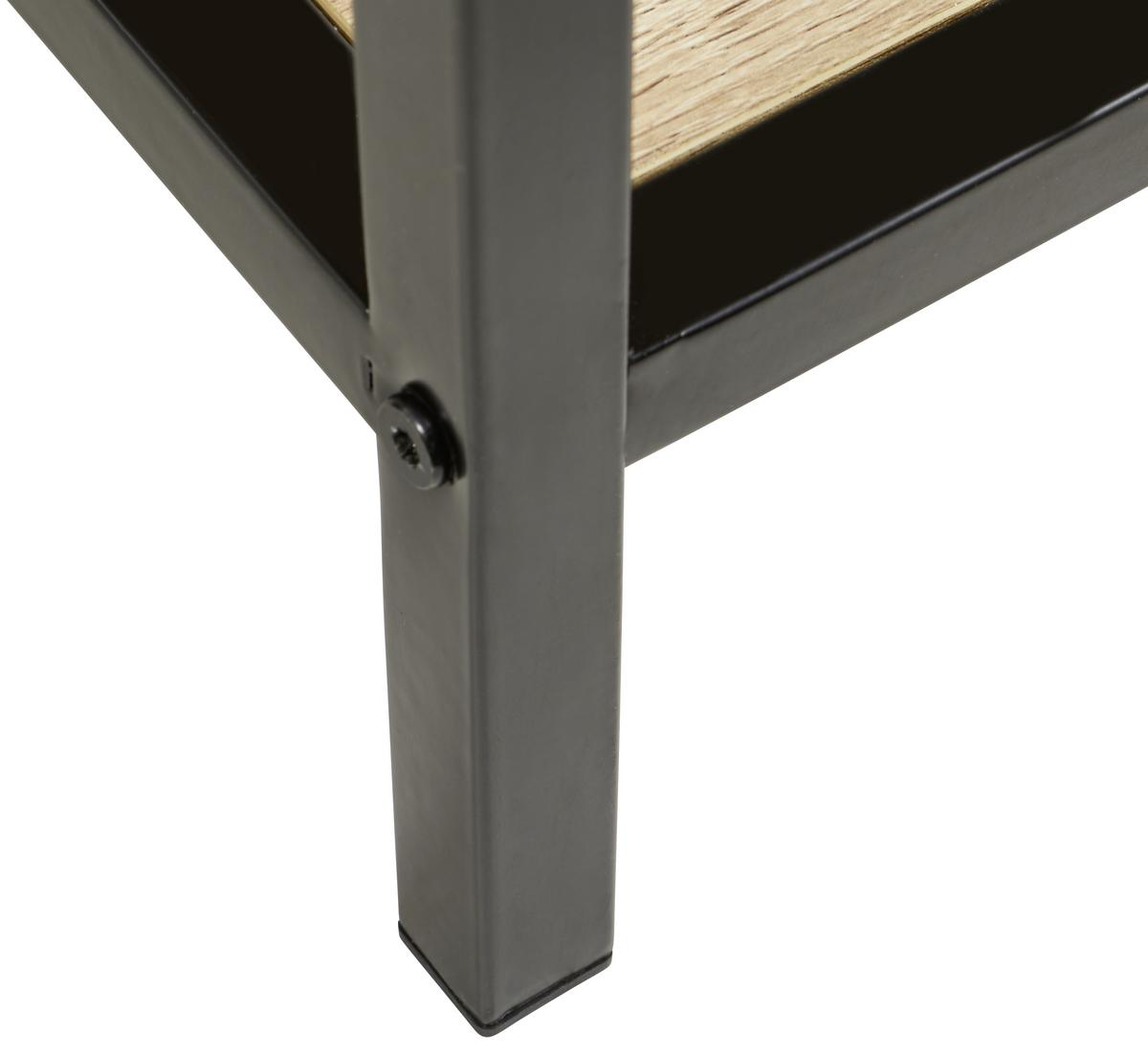 Regal Industrial II B: 80 cm Eiche Dekor/Schwarz - Eichefarben/Schwarz, LIFESTYLE, Holzwerkstoff/Metall (80/146,5/30cm) - MID.YOU