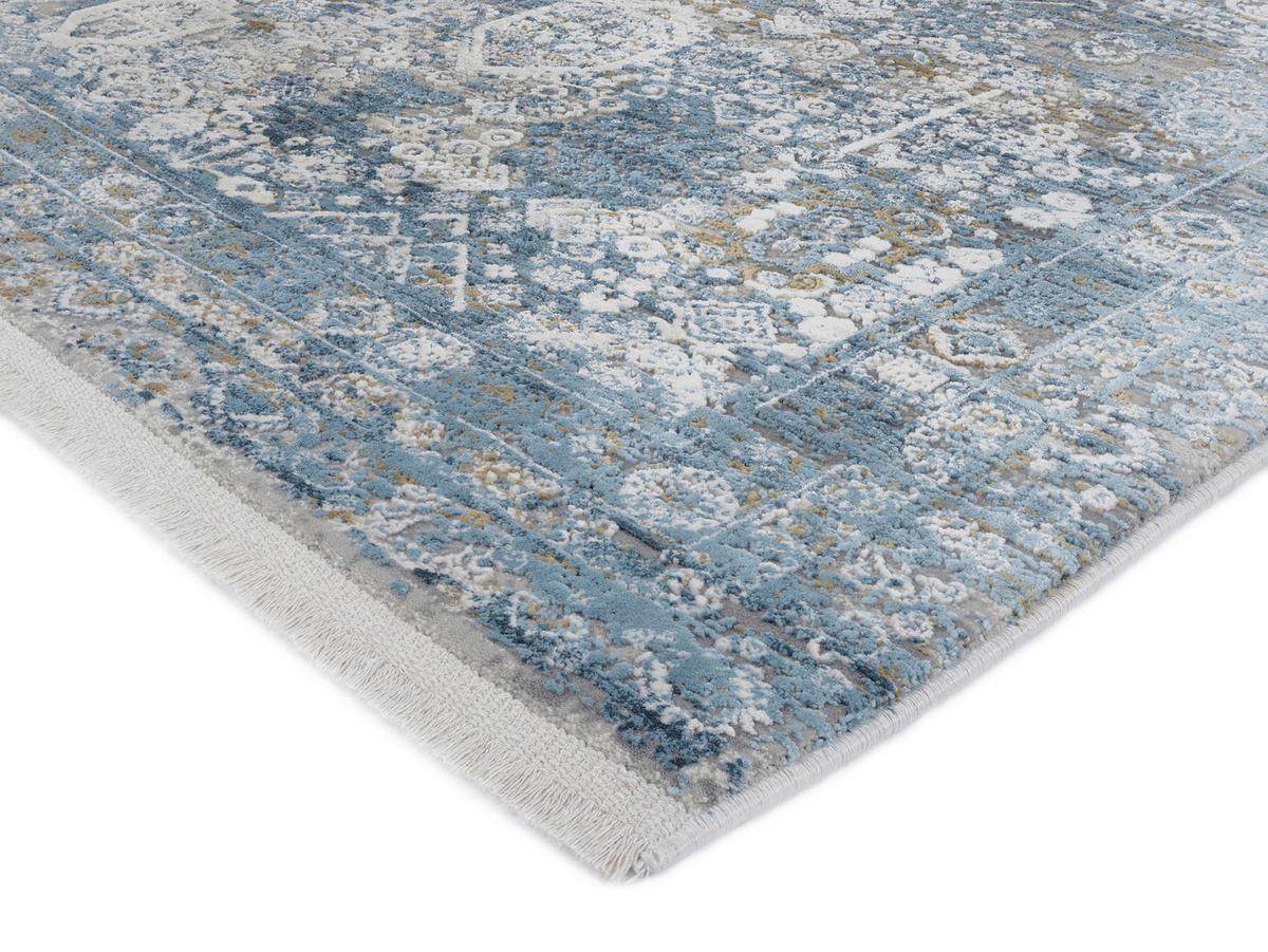 Webteppich Blau/Grau Toulon 67x130 cm - Blau/Grau, Design, Textil (67/130cm) - Dieter Knoll