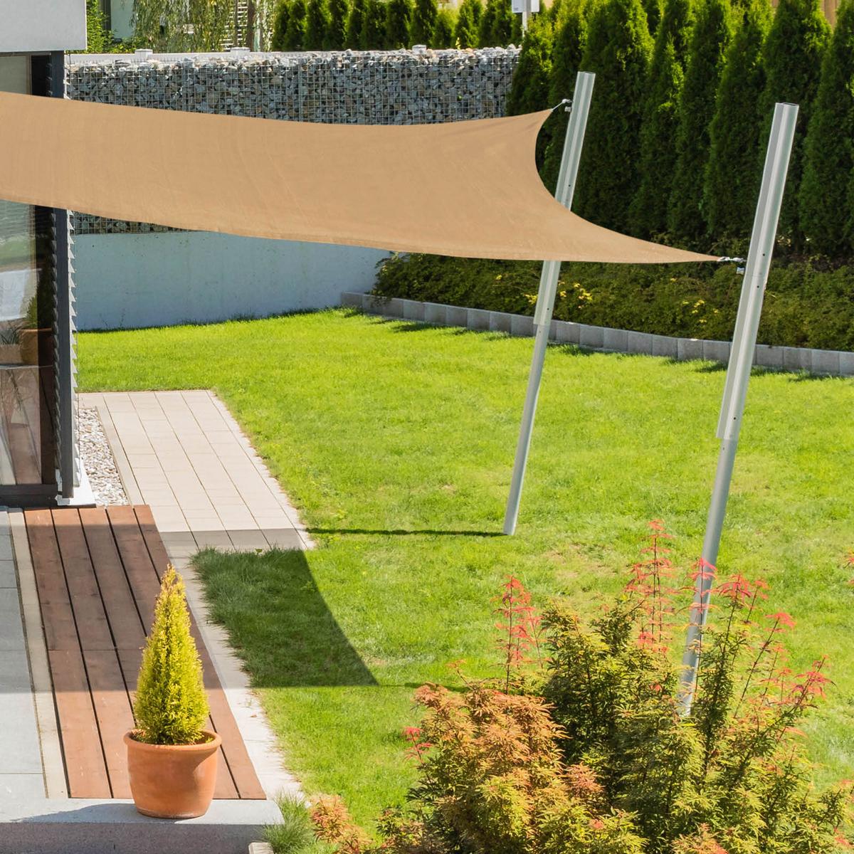 Sonnensegel Quadrat 4x4 m - Beige, Basics (400/400cm)