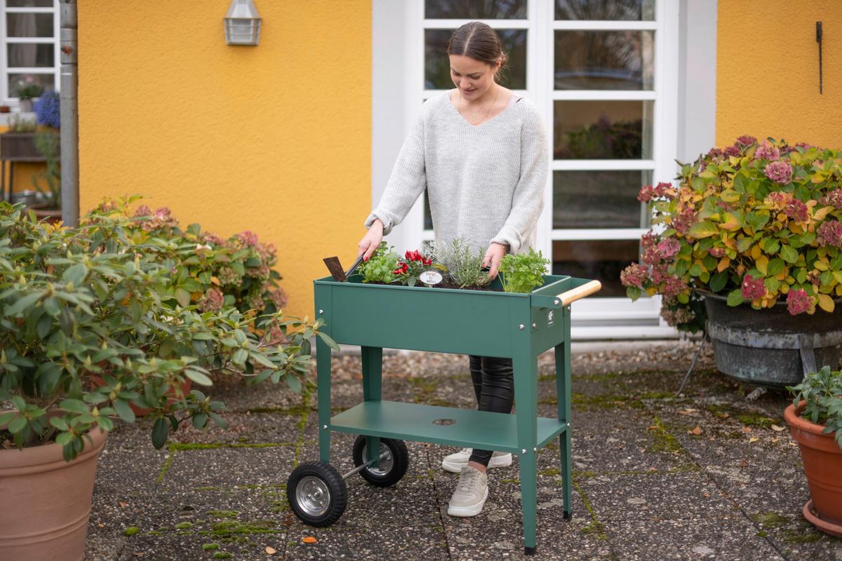 Hochbeet Kräuterfabrik Urban - Olivgrün, Basics, Metall (35/80/75cm)